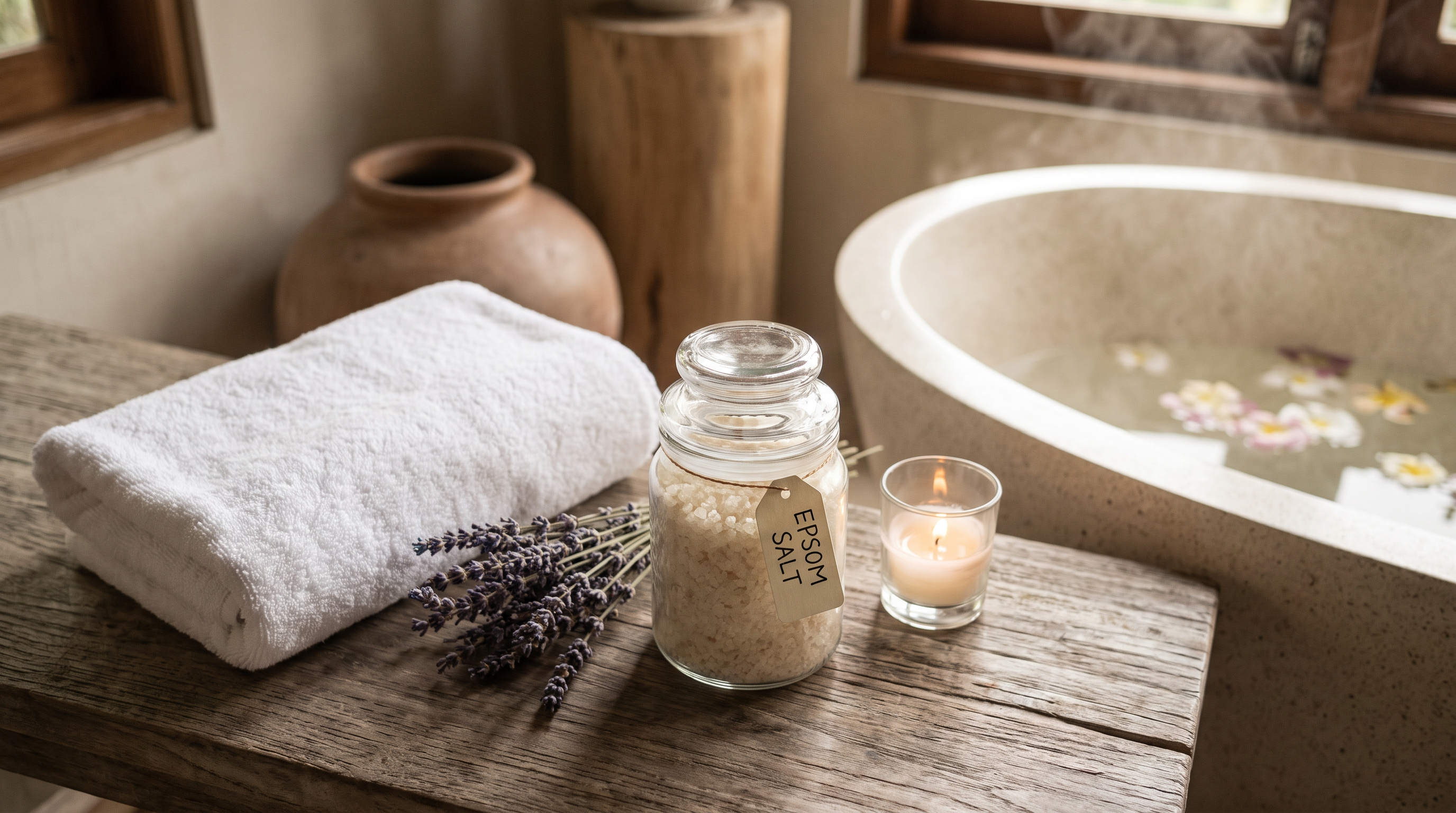 Photo of a steamy eucalyptus foot soak
