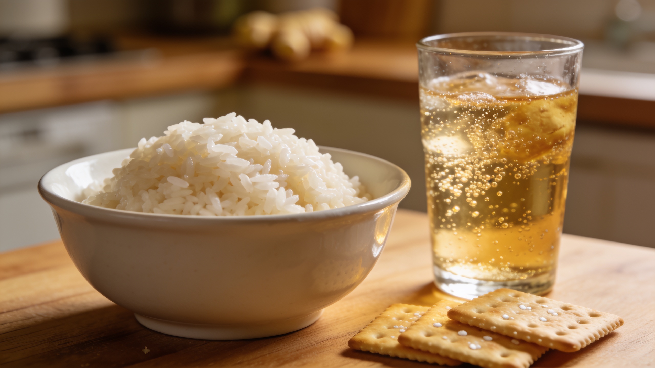 Photo of plain white rice and water