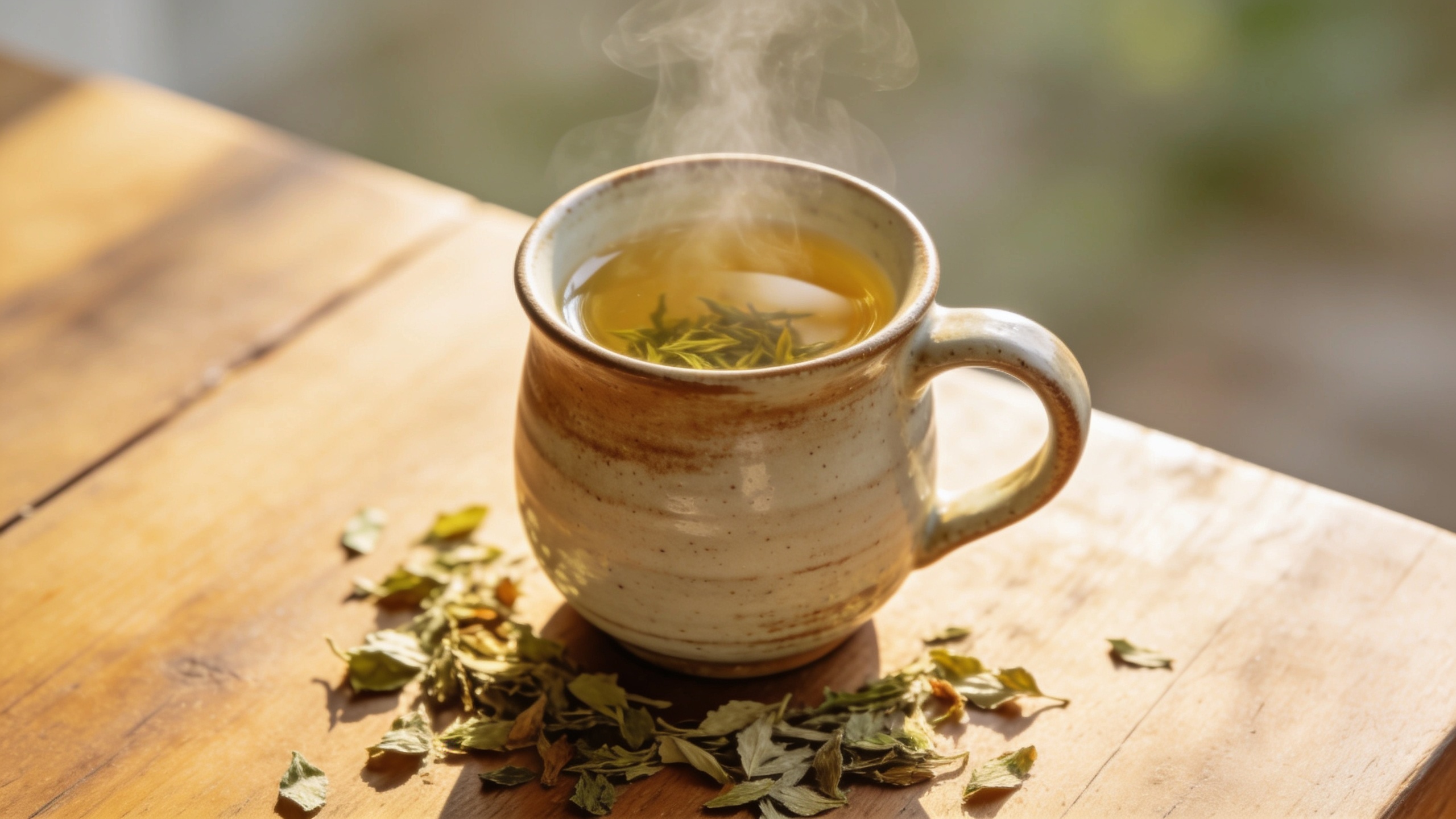 Photo of a cool damp cloth and herbal tea