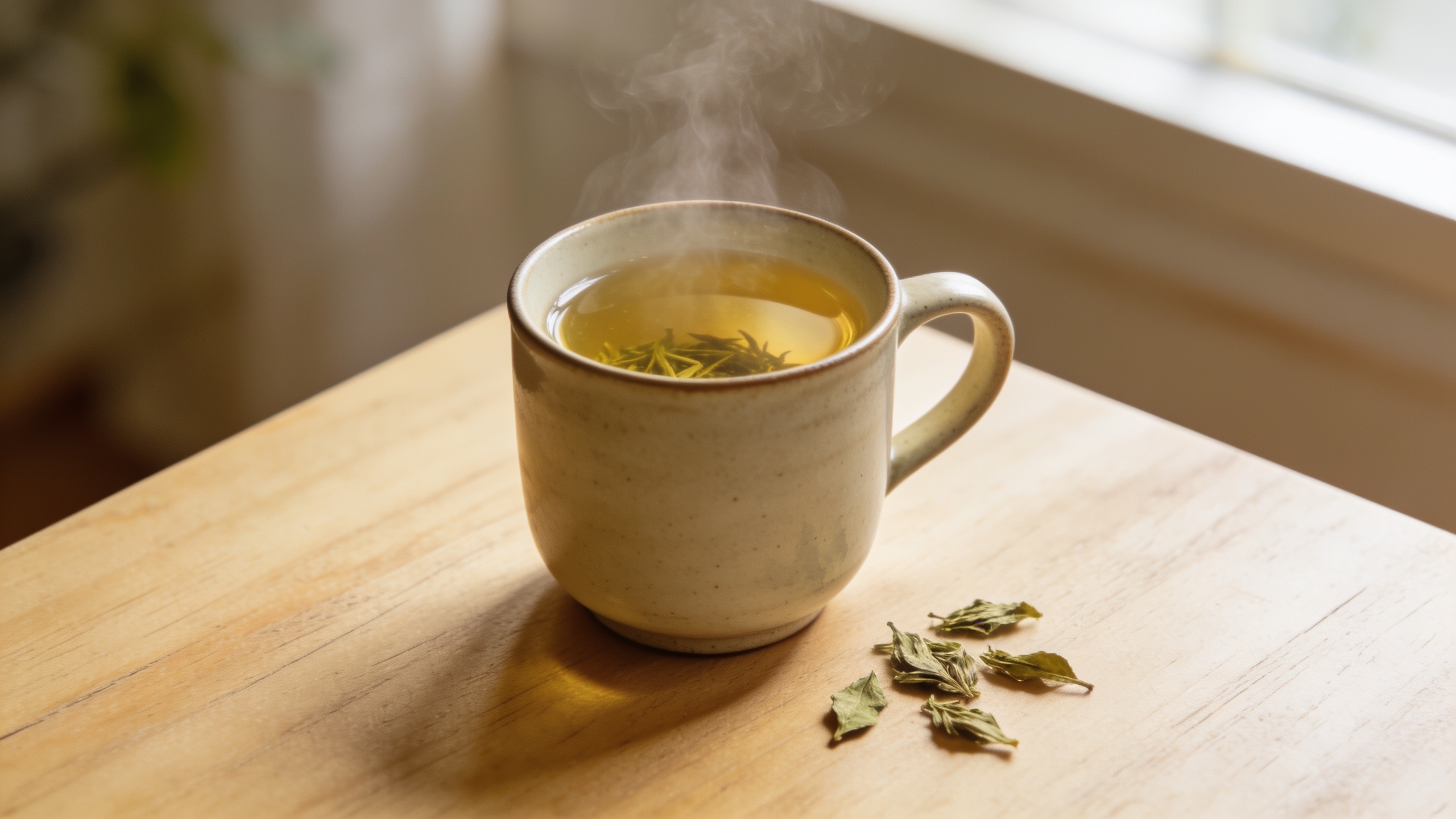 Photo of a mug of dandelion root tea