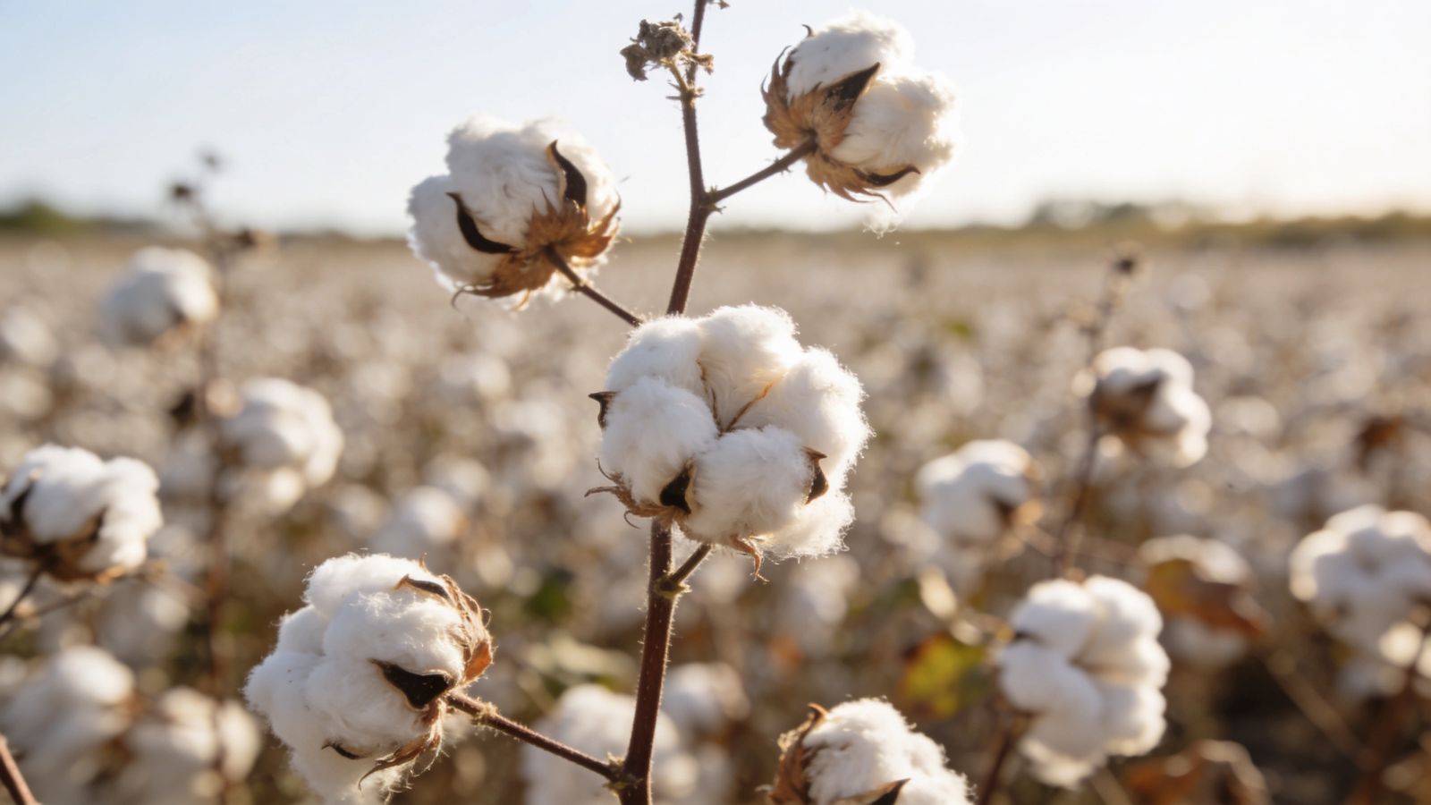Photo of a cotton field or organic fabric