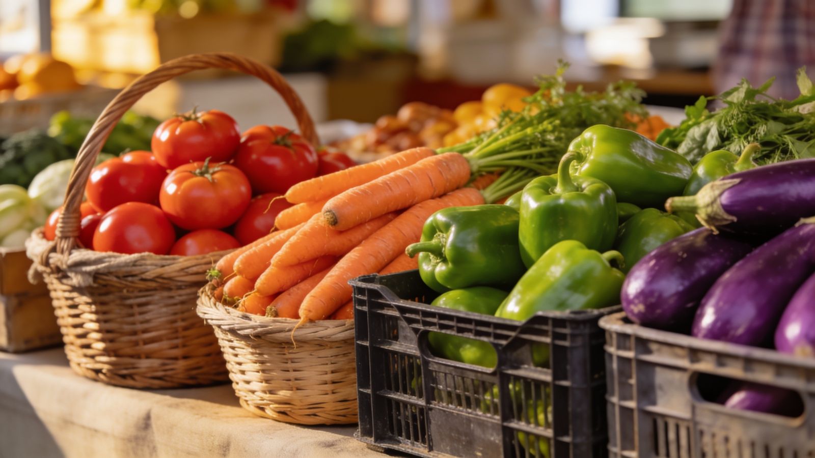 Photo of an organic farmers market stall