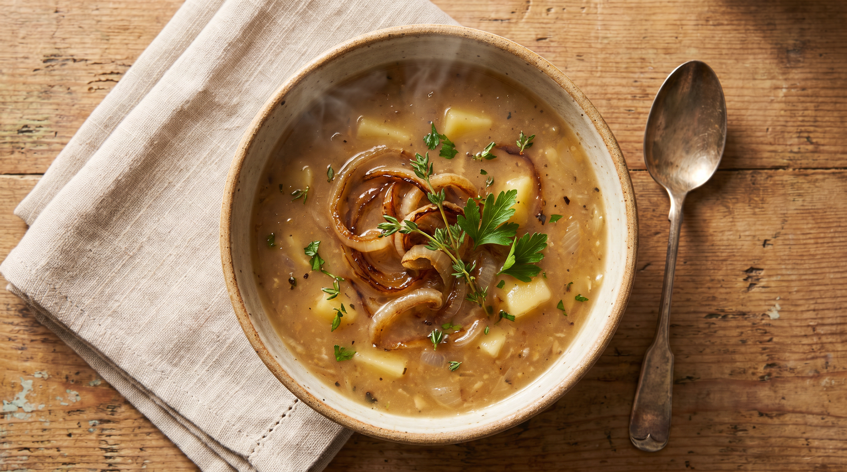 Photo of a bowl of homemade chicken soup
